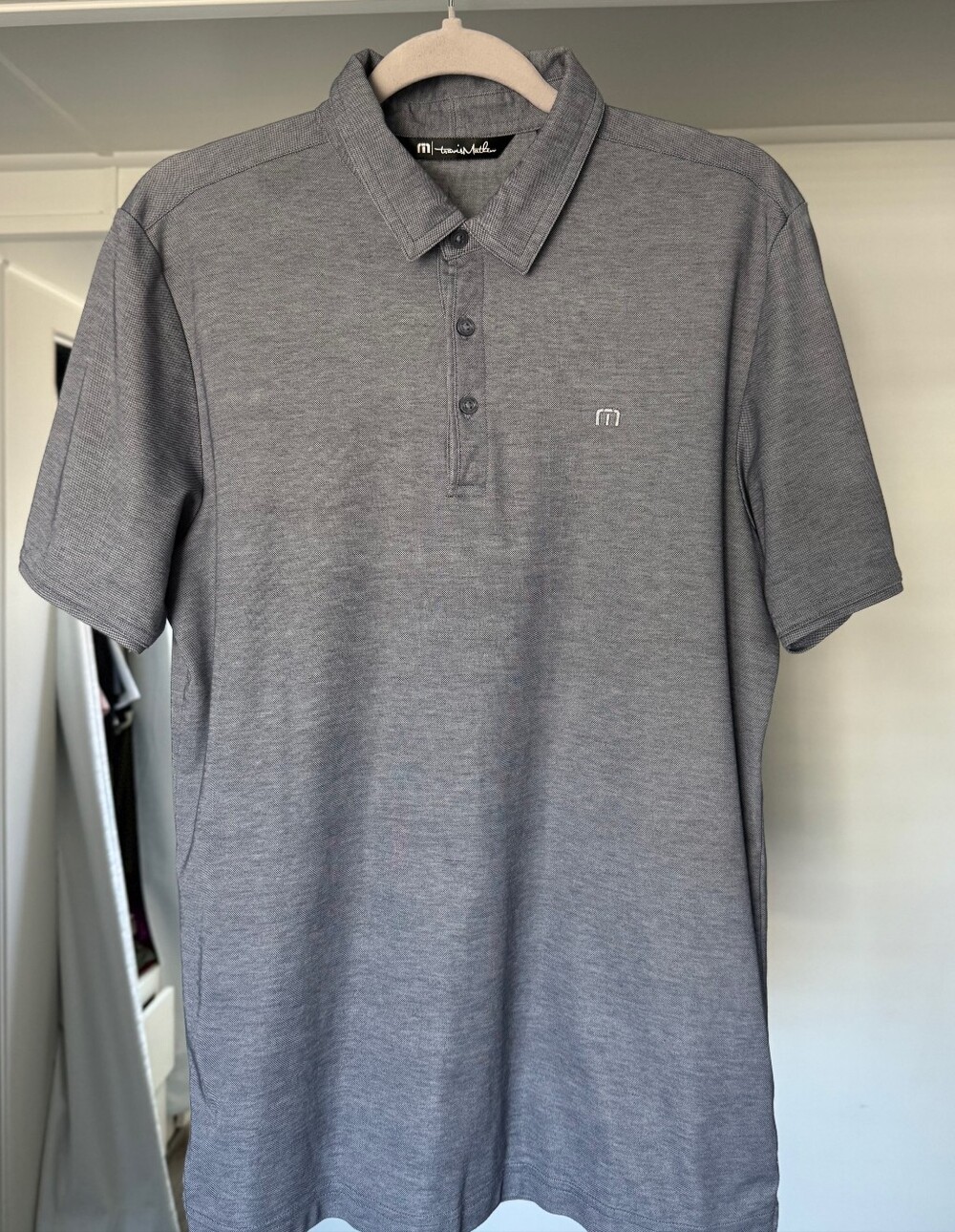 Travis Mathew Men's Grey Performance Polo Shirt